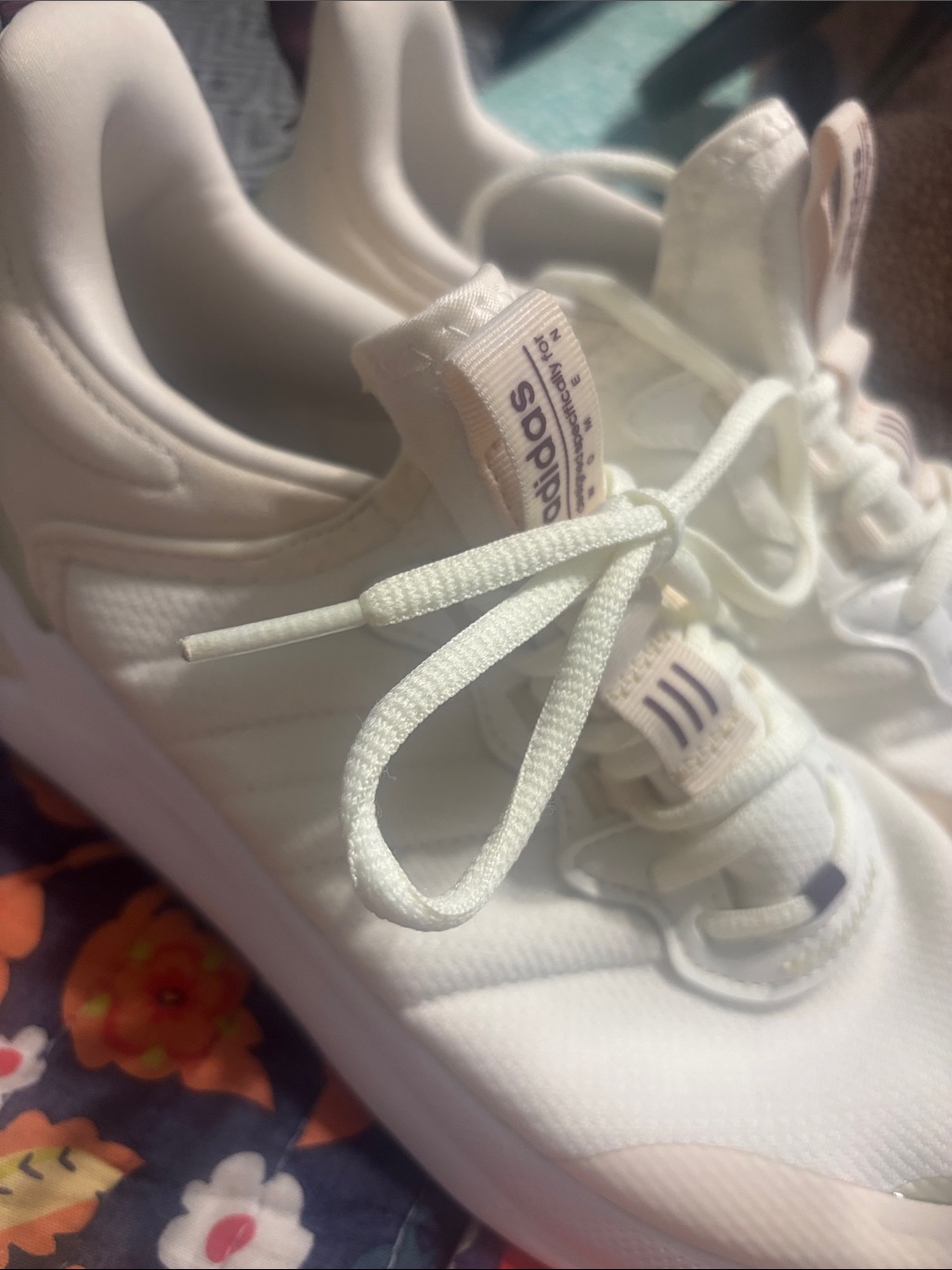 Adidas Cream Colored Lace-Up Sneakers Like New